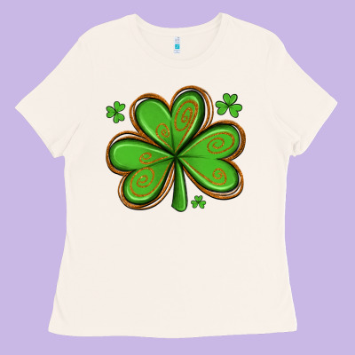 St Patricks Day Shamrock With Glitter Ladies Tee Designed By Artiststas