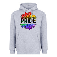 Heather Grey hippie pride sunflowers Heavyweight Hoodie - OliviaCreatesArt