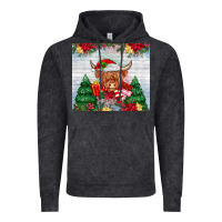 Vintage Black christmas cow Vintage Hoodie - MaliasSmallBusiness