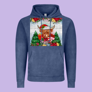 Christmas Cow Vintage Hoodie Designed By Maliassmallbusiness