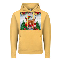 Vintage Mustard christmas cow Vintage Hoodie - MaliasSmallBusiness