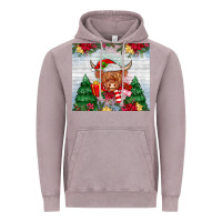 Vintage Zinc christmas cow Vintage Hoodie - MaliasSmallBusiness