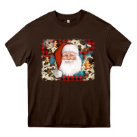Chocolate Brown cowhide santa cookie socks background Heavy Core Tee - AdoDesignShop