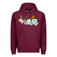 Burgundy Hop bunny Easter Day Premium Hoodie - CowGirlArtShop