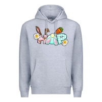 Heather Grey Hop bunny Easter Day Premium Hoodie - CowGirlArtShop
