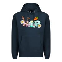 Navy Hop bunny Easter Day Premium Hoodie - CowGirlArtShop