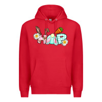 Red Hop bunny Easter Day Premium Hoodie - CowGirlArtShop
