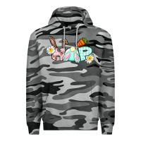 Slate Camo Hop bunny Easter Day Premium Hoodie - CowGirlArtShop