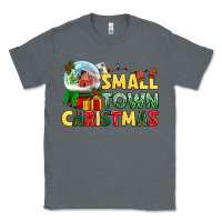 Charcoal Heather Small town Christmas Classic Tee - NancyCooperArtShop