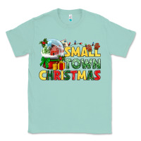 Seafoam Small town Christmas Classic Tee - NancyCooperArtShop