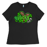 Black st patricks day lucky western hearts Ladies Tee - Artiststas