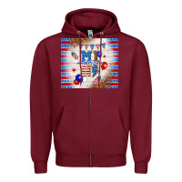 Burgundy American mini Zipper Hoodie - TumblerDesignByShophia