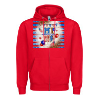 Red American mini Zipper Hoodie - TumblerDesignByShophia