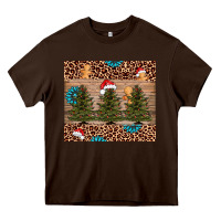 Chocolate Brown Christmas trees leopard Heavy Core Tee - AdoDesignShop