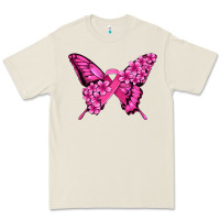 Bone pink ribbon breast cancer butterfly Premium Tee - Jasminsmagicworld
