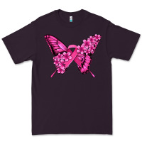 Plum pink ribbon breast cancer butterfly Premium Tee - Jasminsmagicworld