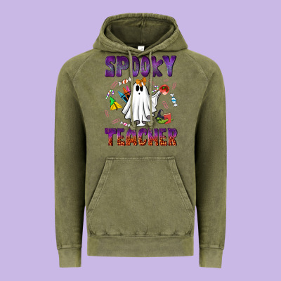 Spooky Teacher Vintage Hoodie Designed By Nancycooperartshop