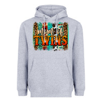 Heather Grey mom of twins western brushstroke Heavyweight Hoodie - OliviaCreatesArt