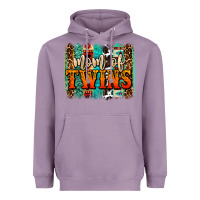 Lavender mom of twins western brushstroke Heavyweight Hoodie - OliviaCreatesArt