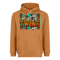 Meerkat mom of twins western brushstroke Heavyweight Hoodie - OliviaCreatesArt