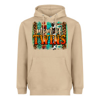 Mushroom mom of twins western brushstroke Heavyweight Hoodie - OliviaCreatesArt