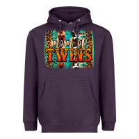 Plum mom of twins western brushstroke Heavyweight Hoodie - OliviaCreatesArt