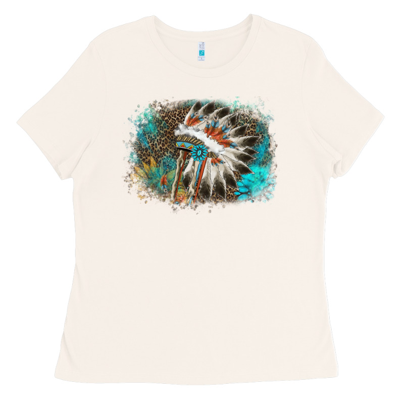 Indian Headress Sunflower Leopard Ladies Tee by AdoDesignShop | Teevron