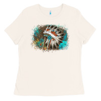 Bone indian headress sunflower leopard Ladies Tee - AdoDesignShop