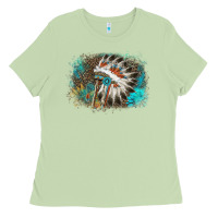Matcha indian headress sunflower leopard Ladies Tee - AdoDesignShop