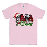 Bubblegum Pink Papa Claus with christmas lights and mistletoe Classic Tee - NancyCooperArtShop
