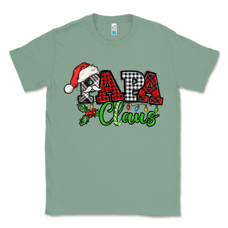 Papa Claus With Christmas Lights And Mistletoe Classic Tee by NancyCooperArtShop | Teevron