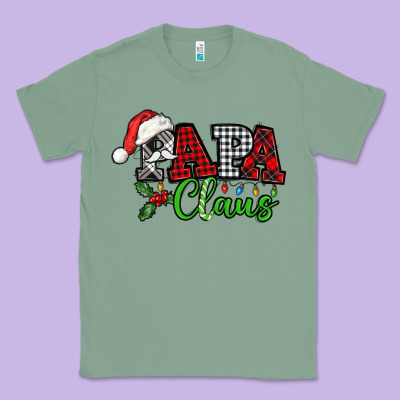 Papa Claus With Christmas Lights And Mistletoe Classic Tee Designed By Nancycooperartshop