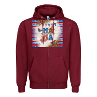 Burgundy American mama Zipper Hoodie - TumblerDesignByShophia