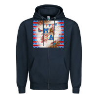 Navy American mama Zipper Hoodie - TumblerDesignByShophia