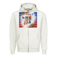 Oatmeal Heather American mama Zipper Hoodie - TumblerDesignByShophia