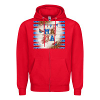 Red American mama Zipper Hoodie - TumblerDesignByShophia