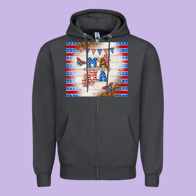American Mama Zipper Hoodie Designed By Tumblerdesignbyshophia