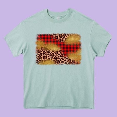 Christmas Leopard Glitter Background Heavy Core Tee Designed By Adodesignshop