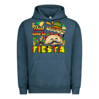 Pigment Midnight Navy Just Here To Fiesta Urban Hoodie - CowhideDigitalArt