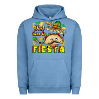 Pigment Pebble Blue Just Here To Fiesta Urban Hoodie - CowhideDigitalArt