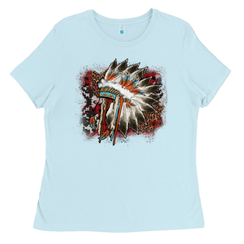 İndian Headress Cowhide Ladies Tee by AdoDesignShop | Teevron
