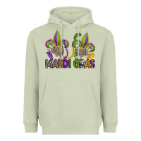 Matcha mardi gras skeleton hands  fleur de lis Heavyweight Hoodie - OliviaCreatesArt