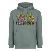 Sage mardi gras skeleton hands  fleur de lis Heavyweight Hoodie - OliviaCreatesArt