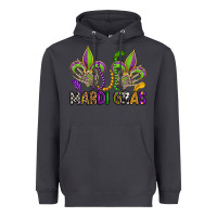 Smoke mardi gras skeleton hands  fleur de lis Heavyweight Hoodie - OliviaCreatesArt