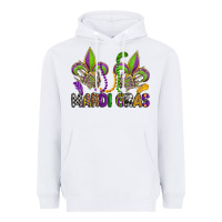 White mardi gras skeleton hands  fleur de lis Heavyweight Hoodie - OliviaCreatesArt