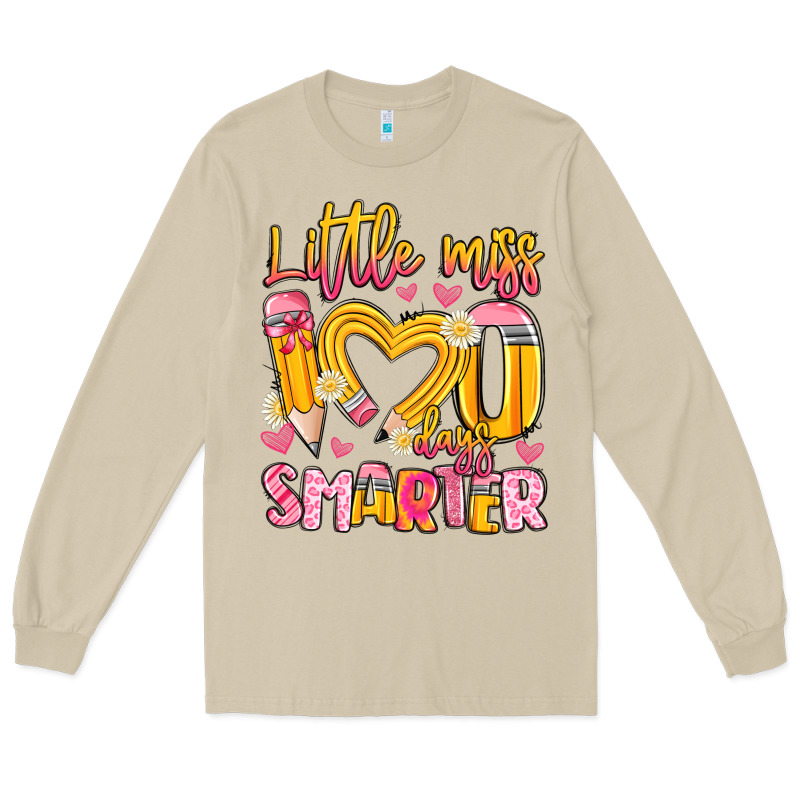 Little Miss 100 Days Smarter Long Sleeve Tee by Artiststas | Teevron