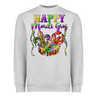 Happy Mardi Gras Fleur De Lis King Cake Crawfish Heavyweight Sweatshirt | Teevron