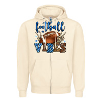 Sandshell Football vibes blue and grey team color Zipper Hoodie - HowdyJamesFarm