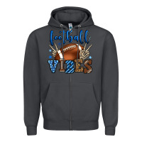 Smoke Football vibes blue and grey team color Zipper Hoodie - HowdyJamesFarm