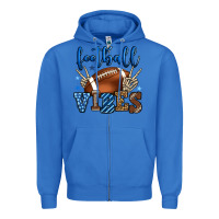 True Royal Football vibes blue and grey team color Zipper Hoodie - HowdyJamesFarm